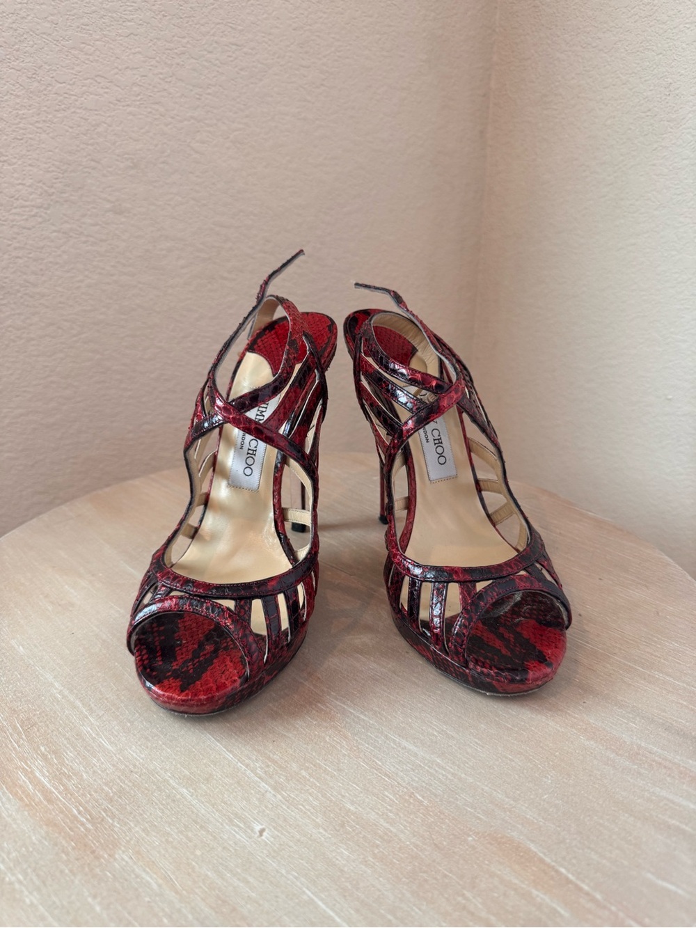 Jimmy Choo Elaphe Python Cage Sandal - EU 39 - Like New - Retail $1,195
